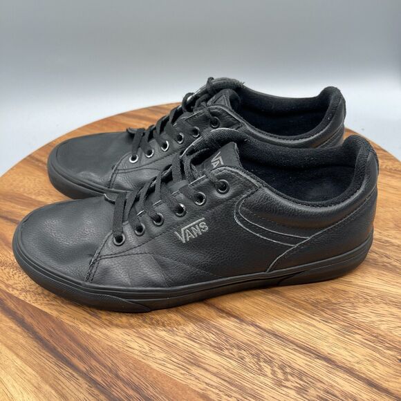 Vans Shoes Mens Size 9.5 Black Leather 500714 Skate Boarding Sneakers - Picture 3 of 8